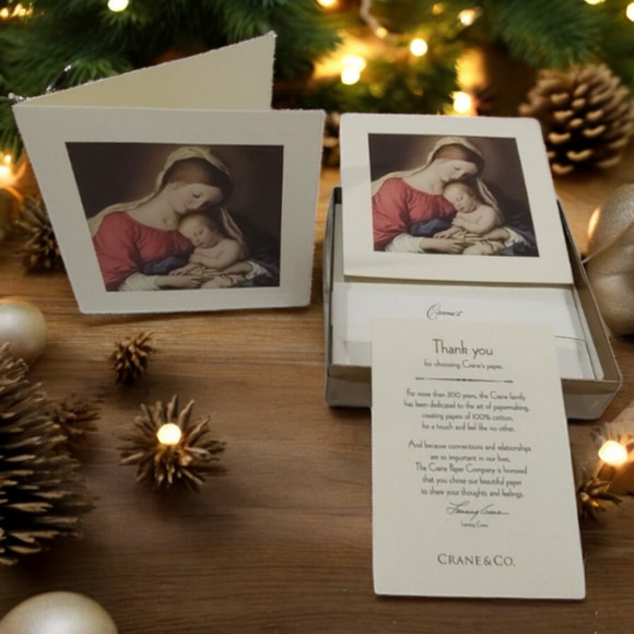 Madonna & Child Crane & Co. Rare Vintage Christmas Blessing Greeting Card BoxSet - Picture 1 of 8